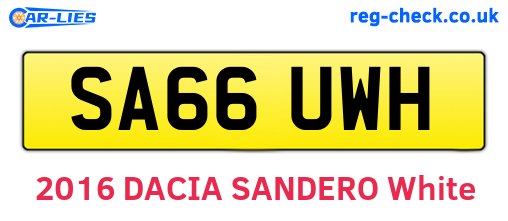 SA66UWH are the vehicle registration plates.