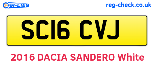 SC16CVJ are the vehicle registration plates.