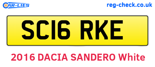 SC16RKE are the vehicle registration plates.