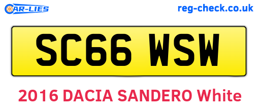 SC66WSW are the vehicle registration plates.