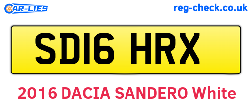 SD16HRX are the vehicle registration plates.