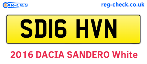 SD16HVN are the vehicle registration plates.