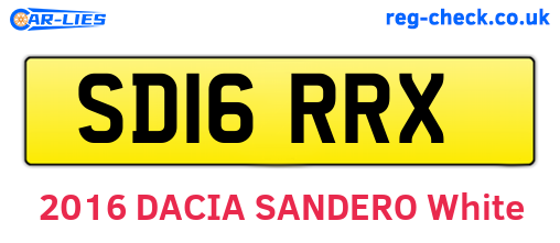 SD16RRX are the vehicle registration plates.