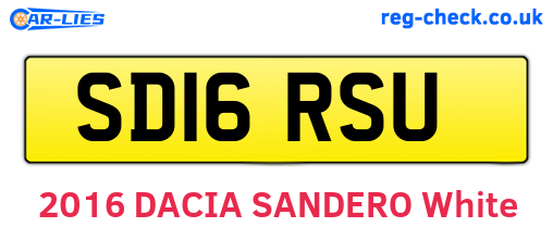 SD16RSU are the vehicle registration plates.