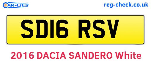 SD16RSV are the vehicle registration plates.