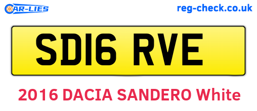 SD16RVE are the vehicle registration plates.
