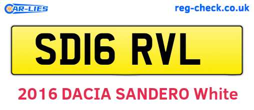 SD16RVL are the vehicle registration plates.