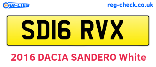 SD16RVX are the vehicle registration plates.
