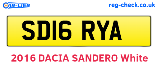 SD16RYA are the vehicle registration plates.