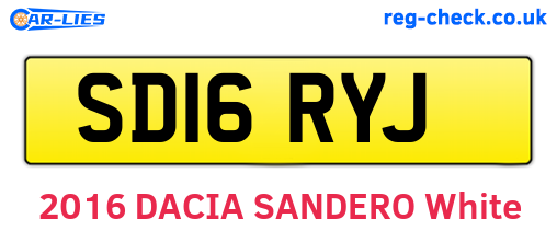 SD16RYJ are the vehicle registration plates.