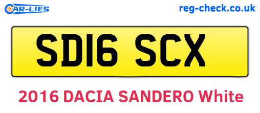 SD16SCX are the vehicle registration plates.
