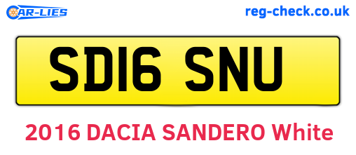 SD16SNU are the vehicle registration plates.