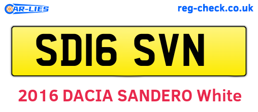 SD16SVN are the vehicle registration plates.