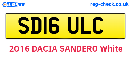 SD16ULC are the vehicle registration plates.