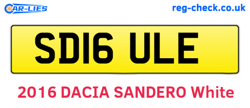 SD16ULE are the vehicle registration plates.