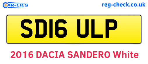 SD16ULP are the vehicle registration plates.