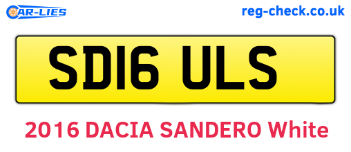 SD16ULS are the vehicle registration plates.