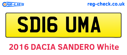 SD16UMA are the vehicle registration plates.