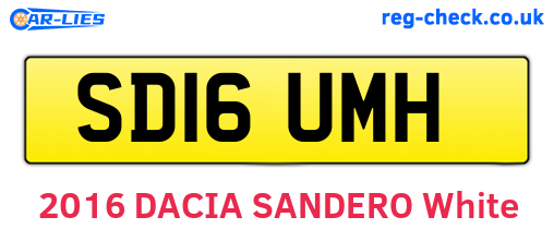 SD16UMH are the vehicle registration plates.