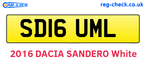 SD16UML are the vehicle registration plates.