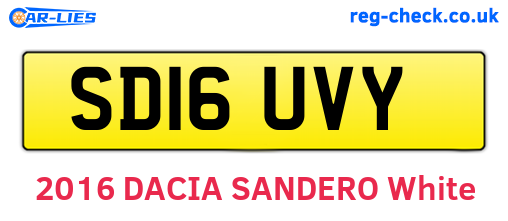 SD16UVY are the vehicle registration plates.