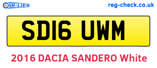SD16UWM are the vehicle registration plates.
