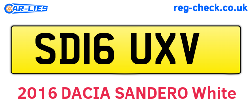 SD16UXV are the vehicle registration plates.