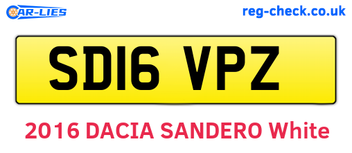 SD16VPZ are the vehicle registration plates.