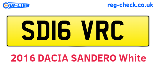 SD16VRC are the vehicle registration plates.