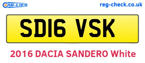 SD16VSK are the vehicle registration plates.