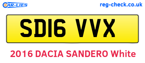 SD16VVX are the vehicle registration plates.