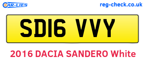 SD16VVY are the vehicle registration plates.