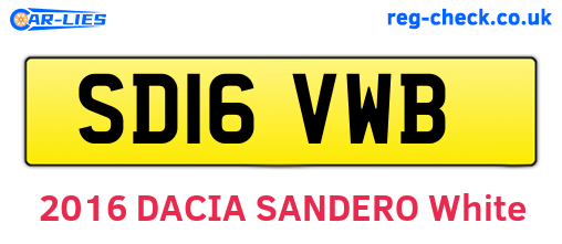 SD16VWB are the vehicle registration plates.