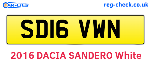 SD16VWN are the vehicle registration plates.