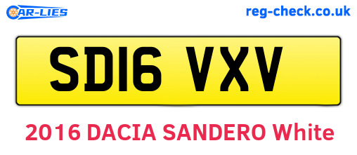 SD16VXV are the vehicle registration plates.