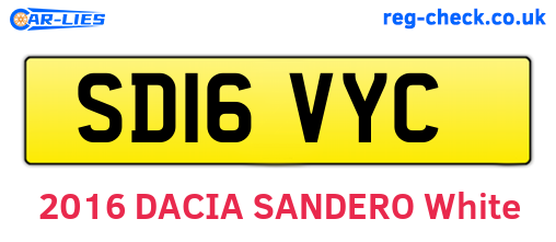 SD16VYC are the vehicle registration plates.