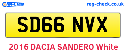 SD66NVX are the vehicle registration plates.