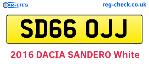 SD66OJJ are the vehicle registration plates.