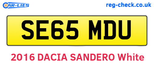 SE65MDU are the vehicle registration plates.