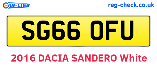SG66OFU are the vehicle registration plates.