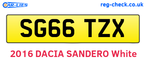 SG66TZX are the vehicle registration plates.