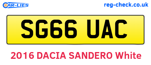 SG66UAC are the vehicle registration plates.