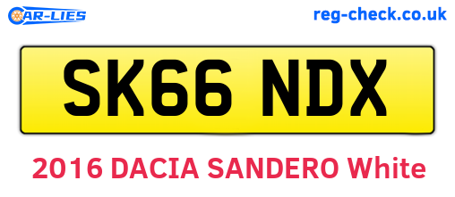 SK66NDX are the vehicle registration plates.