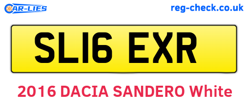 SL16EXR are the vehicle registration plates.