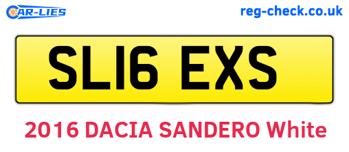 SL16EXS are the vehicle registration plates.