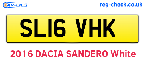 SL16VHK are the vehicle registration plates.