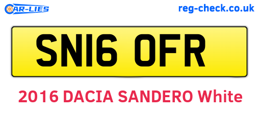 SN16OFR are the vehicle registration plates.