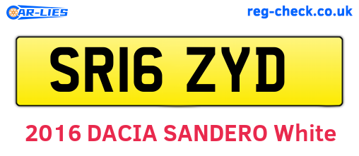 SR16ZYD are the vehicle registration plates.