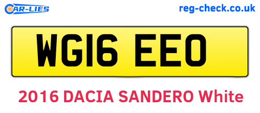 WG16EEO are the vehicle registration plates.