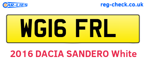 WG16FRL are the vehicle registration plates.